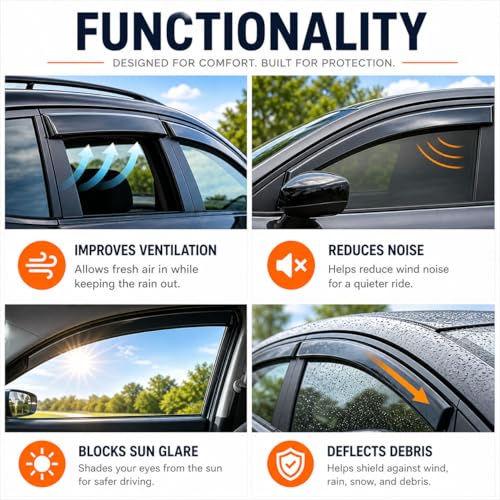 2018-2023 Tape-On Rain Guards for Chevrolet Traverse Side Window Visor Deflectors LS LT RS Premier True North High Country Durable Tinted Shades 2019 2020 2021 2022 - size: For Chevy Traverse 2018-2023