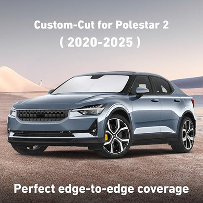 EcoNour Windshield Sunshade Compatible for Polestar 2 2020-2023 2024 2025, Sun Visor for Front Windshield & Window Sun Shade Cover, UV Heat Blocker & Protector, Car Accessories - size: For Polestar 2 (2020-2025)