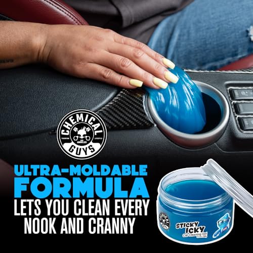 Chemical Guys Sticky Icky Car Cleaning Gel, Green Apple, Interior Car Cleaner, Reusable Automotive Crevice & Interior Dust Cleaner for Air Vents, Consoles, Cup Holders & Keyboards, 4 Pack (100g Each) - size: 3.5 Ounce (Pack of 4), style: Green Apple