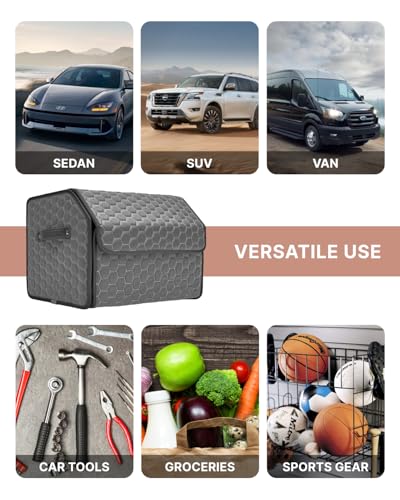 Owleys Car Tote Bundle - Trunk Organizer Set - Gray Interior Accessories (Gray 21.6" + 17.7") - color: Gray 17+21