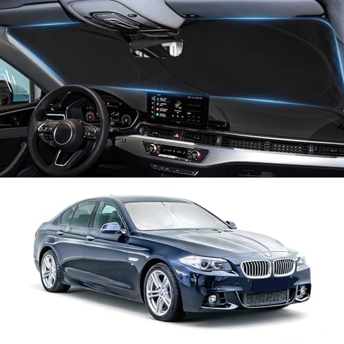 for BMW 5-Series Windshield Sun Shade Sunshade Custom Fit for BMW 5 Series G30 G31 2011-2016 Windshield Cover for 530i, 530e, 545i, 550i 525i, 528xi, Front Window Shield Protector - size: Fit 5 Series 2011-2016