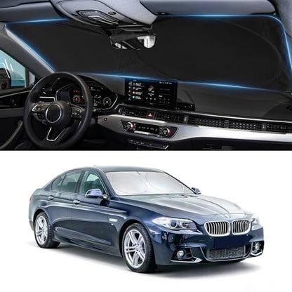 for BMW 5-Series Windshield Sun Shade Sunshade Custom Fit for BMW 5 Series G30 G31 2011-2016 Windshield Cover for 530i, 530e, 545i, 550i 525i, 528xi, Front Window Shield Protector - size: Fit 5 Series 2011-2016