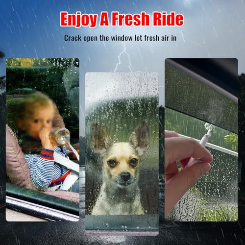 IKON MOTORSPORTS Tape on Low Profile Window Visors, Compatible with 2018-2024 Audi Q5 & SQ5 (Not Fit Sportback Models), Acrylic Smoke/Tinted Rain Guards, Side Window Wind Deflectors 4PCS