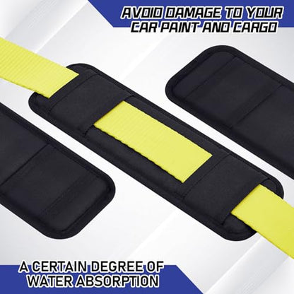 Seenelling 4 Pack Tie Down Strap Protector Sleeve Universal Protective Sleeves for Ratchet Straps Protective Strap Protector, Preventing Damage to Boat Trailers Kayaks Yacht Trucks, 4 x 12''(Black) - color: Black