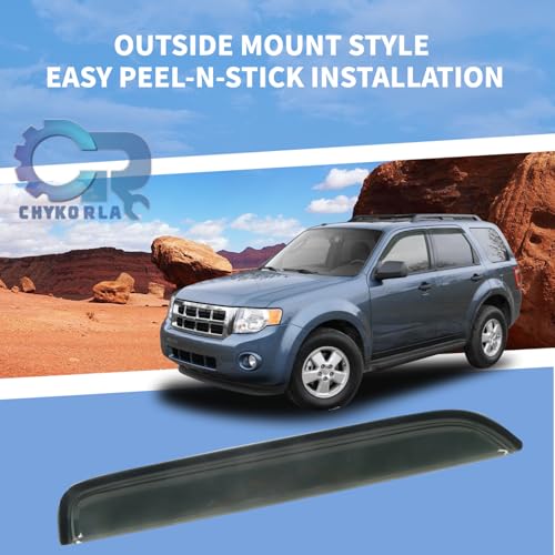 Window Visor Rain Guard Compatible with 2001-2012 Ford Escape, Fit for 2008-2011 Mazda Trubute, Fit for 2005-2011 Mercury Mariner, Tape-On Side Vent Window Deflector - size: For 2001-2012 Escape