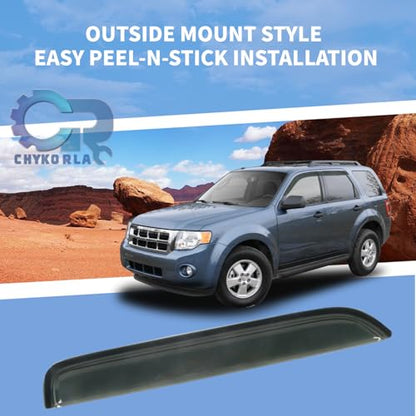 Window Visor Rain Guard Compatible with 2001-2012 Ford Escape, Fit for 2008-2011 Mazda Trubute, Fit for 2005-2011 Mercury Mariner, Tape-On Side Vent Window Deflector - size: For 2001-2012 Escape
