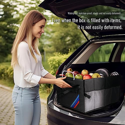 Car Trunk Organizer, Portable, Collapsible, Waterproof, Oxford Cloth, Aluminum Handle, Ideal for SUVs, Cars, Camping, Storage - size: Large Storage Box -60