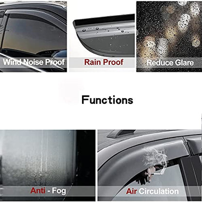 Side Window Deflectors Visor Rain Guard fit for 2007-2012 Nissan Sentra,4pcs Outside Mount Tape-on Shatterproof Dark Smoke Window Shades 94165 - size: 2007-2012 Sentra