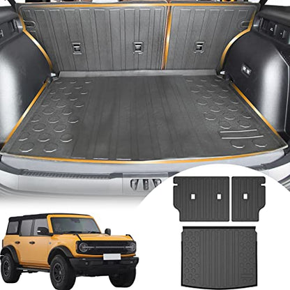 Cargo Liner Compatible with 2021-2025 Ford Bronco Sport Trunk Mat Back Seat Cover Protector(Backrest+Trunk Mat) - size: For 2021-2025 Ford Bronco Sport