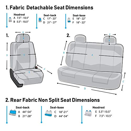 FH Group Full Set Neoprene - Universal Fit, Waterproof Seat Covers, Low Back Front Seat Covers, Solid Back Seat Cover, Washable Seat Cover for SUV, Sedan, Van, Beige - color: Beige/Black