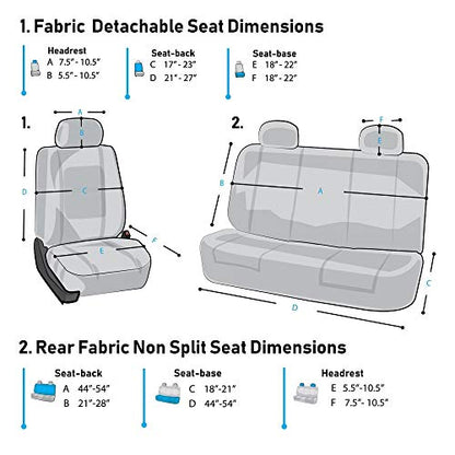 FH Group Full Set Neoprene - Universal Fit, Waterproof Seat Covers, Low Back Front Seat Covers, Solid Back Seat Cover, Washable Seat Cover for SUV, Sedan, Van, Beige - color: Beige/Black