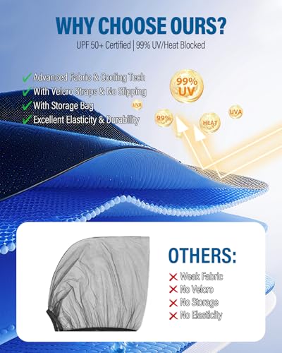 Car Window Shades 2 Pack, FOLUMAD Side Car Window Rear Sun Shades for Baby, Anti-UV Protection Breathable Mesh Camping Window Covers for Truck SUV, Protect Privacy for Kids, Family - size: Large02