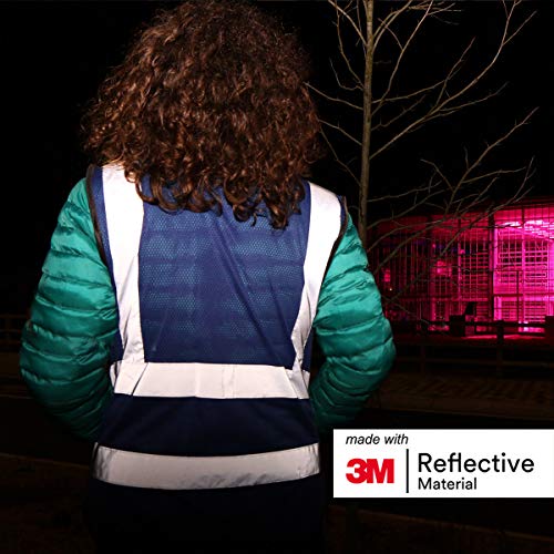 Salzmann Mesh Safety Vest | Hi Vis Multi Pocket Reflective Vest | 4 Colors – 5 Sizes | Made with 3M Reflective Material - color: Blue Mesh, size: Large-X-Large
