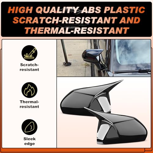 ACLONG Glossy Black Mirror Covers Fit for Toyota Camry 2018-2025 – Ox Horn Design, Driver & Passenger Side Rearview Cap Replacement (1 Pair) - size: Fit for Camry 2018-2025-Ox Horn-Glossy Black