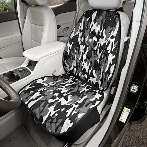 4Knines Car Seat Cover for Dogs – Durable Captains Seat & Front Seat Protector for Dogs, Waterproof, Non-Slip Car Seat Cover for Pets, Easy Install, Protects Vehicle from Dirt, Fur, Scratches (Camo) - color: Camo