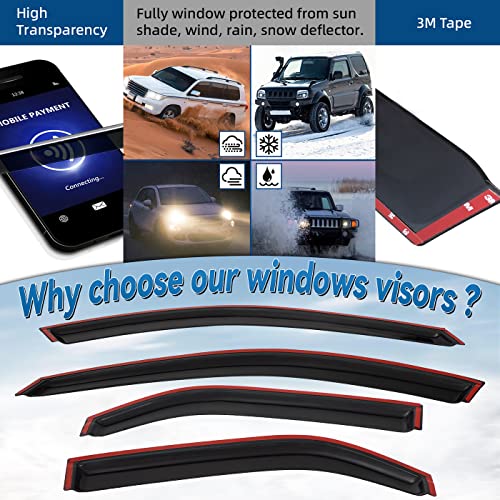 4pcs Front+Rear Smoke Tint Sun/Rain Guard Outside Mount Tape-On Vent Window Visors Compatible with 03-07 CTS - size: Compatible with 2003-2007 Cadillac CTS