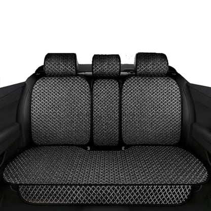 Breathable Back Seat Cover-Universal Rear Seat Mat for All Seasons, Car Rear Seat Protector with Polyester Silk Material, Non-Slip Bottom. Fits 95% of Sedans, SUVs, Vans.(Black) - color: Black-Rear seat