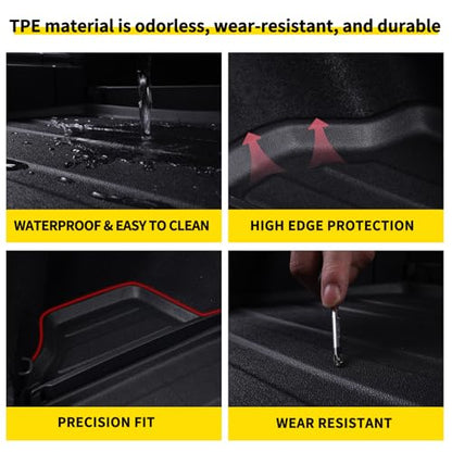Large Cargo Liners Custom Fit for 2024 2025 Mazda CX90, Foldable Trunk Mat for 2024 Mazda CX-90, TPE All Weather Waterproof Rear Cargo Mat Easy to Clean-Black - size: 2024 2025 Mazda CX90 Cargo Liner