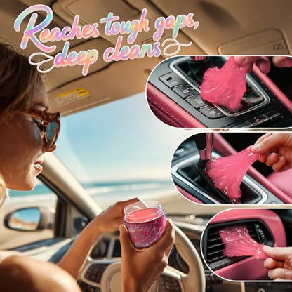 ASFSKY Car Cleaning Gel (Red,watermelon) Cleaning Putty Universal Dust Cleaning Car Interior Cleaner Keyboard Dust Remover Car Slime Gifts for Men Women girl（1 pack） - color: red