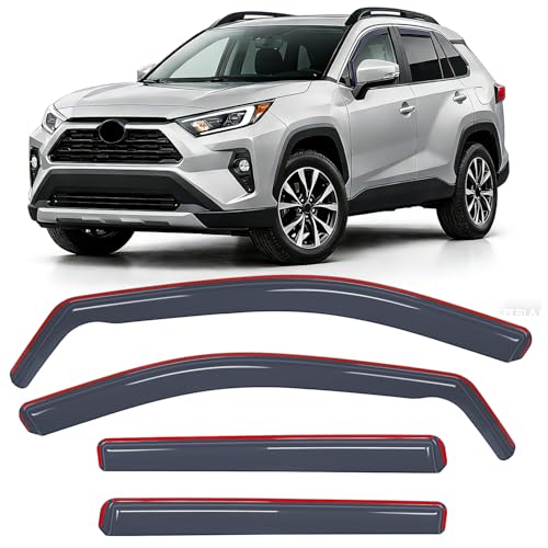 Nilight in-Channel Rain Guards for Toyota RAV4 2019 2020 2021 2022 2023 2024 2025, Light Smoky Blue Side Window Visor Deflectors Vent Shades, Rain Protection & Wind Noise Reduction, 4PCS - color: Toyota RAV4 2019-2025