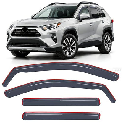 Nilight in-Channel Rain Guards for Toyota RAV4 2019 2020 2021 2022 2023 2024 2025, Light Smoky Blue Side Window Visor Deflectors Vent Shades, Rain Protection & Wind Noise Reduction, 4PCS - color: Toyota RAV4 2019-2025