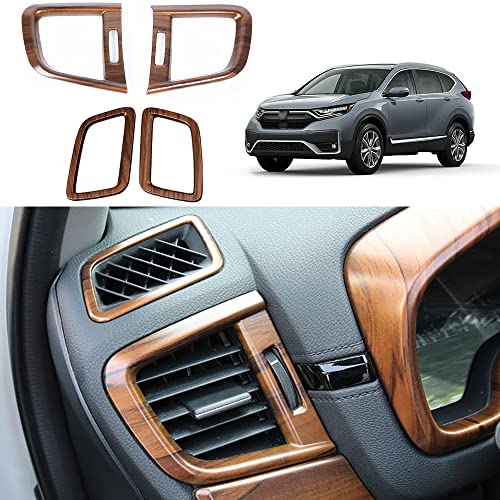 for CRV 2017-2022 Side Air Vent Trims Wind Outlet Decoration ABS Peach Wood Grain Dashboard Stickers Trim Interior Accessories for Honda CR-V CRV 2017 2018 2019 2020 2021 2022 4PCS - color: Side Air Vent Trims Frame