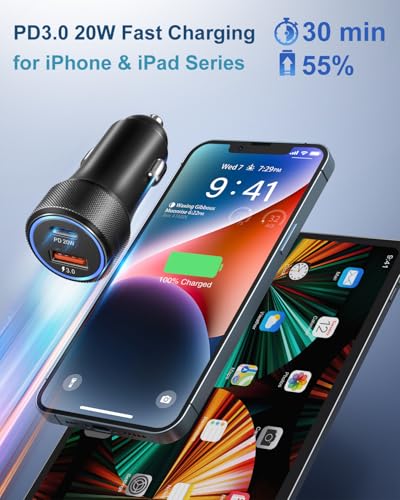 USB C Car Charger 4-Pack, OKRAY 36W Dual USB PD3.0&QC3.0 Fast Charging Phone Car Chargers 12v Cigarette Lighter Adapter Compatible for iPhone 17 16 15 14 13 12 Pro, Samsung Galaxy S25 S24 A35, Pixel 9 - color: Black, size: 4-Pack