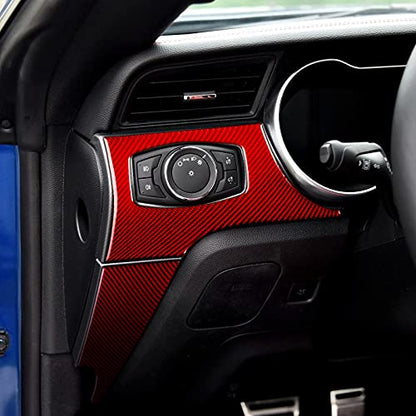 Car Center Console Instrument Panel Sticker Carbon Fiber Decal for Ford Mustang 2015 2016 2017 2018 2019 2020 2021 2022 2023 Accessories - color: Center Console Instrument Panel