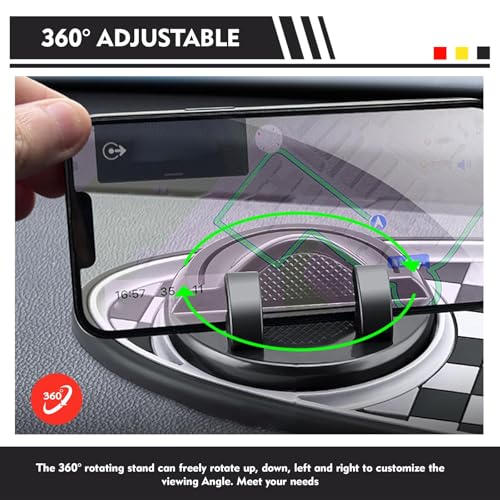 Car Dashboard Mat, Non-Slip Washable Center Console Storage Pad, 11.8" x 5.4" Rotatable Phone Holder Large Storage Tray Parking Number Sign, Universal Multifunctional Organizer (Black #B) - color: Black #B