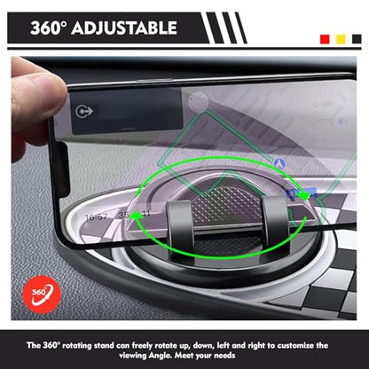 Car Dashboard Mat, Non-Slip Washable Center Console Storage Pad, 11.8" x 5.4" Rotatable Phone Holder Large Storage Tray Parking Number Sign, Universal Multifunctional Organizer (Black #B) - color: Black #B