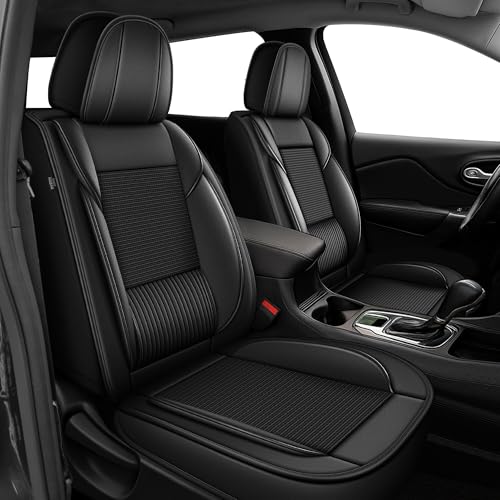 Seat Covers Fit for Ford Explorer 2004-2025 2026: Car Seat Covers Front Set Ice Leather Breathable with Lumbar Support (2 Seats, Black) - color: #118-Black, size: #11-Explorer-2 front seat covers only