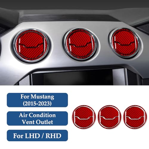 Car Carbon Fiber Decal Central Air Outlet Sticker for Ford Mustang 2015 2016 2017 2018 2019 2020 2021 2022 2023 Accessories - color: Central Air Outlet