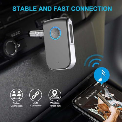 Bluetooth AUX Adapter for Car,3.5mm Wireless Receiver AUX Bluetooth Car Adapter,Hands-Free Call for Cars, Speakers, Stereo Systems and Headphones - color: A16