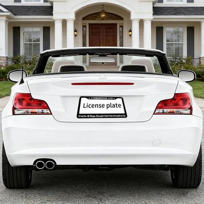 Philippians 4:13 License Plate Frame, I Can Do All Things Through Christ Who Strengthens Me License Plate Covers, 2 PC Aluminum License Plates Holder for Men Women with Screws 12.3 X 6.3 in - color: Philippians 413