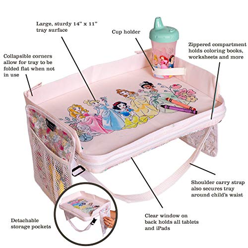 J.L. Childress Disney Baby 3-IN-1 Kids Travel Tray & Tablet Holder - Car Seat Lap Tray Desk for Toddlers, Road Trip Essentials, Car Seat Activity Table, Travel Accessories - Disney Princess - style: Princess
