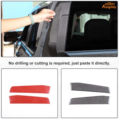 Aunginsy Rear Glass Side Anti-Scratch Cover Trim Compatible with Ford Maverick 2022-2025, Carbon Fiber Pickup Truck Rear Bucket Slot Side Anti-Scratch Cover Protective Pad Sticker Exterior Accessories - color: Black