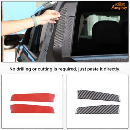 Aunginsy Rear Glass Side Anti-Scratch Cover Trim Compatible with Ford Maverick 2022-2025, Carbon Fiber Pickup Truck Rear Bucket Slot Side Anti-Scratch Cover Protective Pad Sticker Exterior Accessories - color: Black
