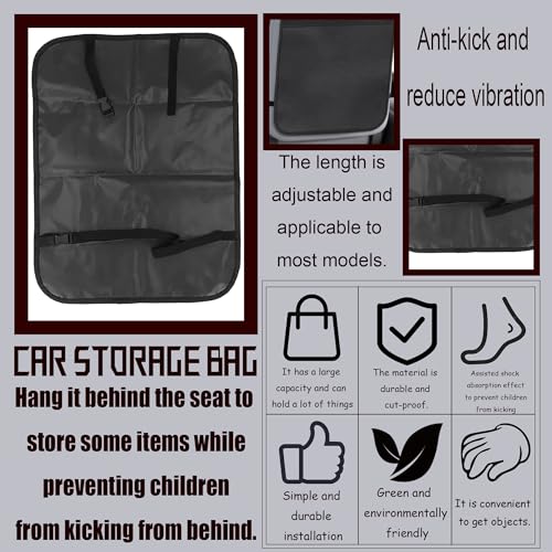 Back Seat Cover For Kids,X-Large Waterproof Kick Mats Backseat Protector, Car Seat Back Protectors For Vehicles To Protect From Dirt, Mud & Scratches Black 1PACK