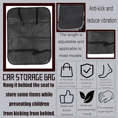 Back Seat Cover For Kids,X-Large Waterproof Kick Mats Backseat Protector, Car Seat Back Protectors For Vehicles To Protect From Dirt, Mud & Scratches Black 1PACK