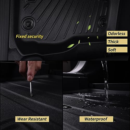 Floor Mats & Trunk Mat for Nissan Pathfinder 2022 2023 2024 2025 (Only fit 7 Passenger Models), 3 Rows Full Set with Cargo Liner,TPE All Weather Protection Car Floor Liners Accessory-Black - size: 4.5-27ge