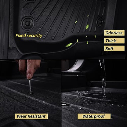 Floor Mats & Trunk Mat for Nissan Pathfinder 2022 2023 2024 2025 (Only fit 7 Passenger Models), 3 Rows Full Set with Cargo Liner,TPE All Weather Protection Car Floor Liners Accessory-Black - size: 4.5-27ge
