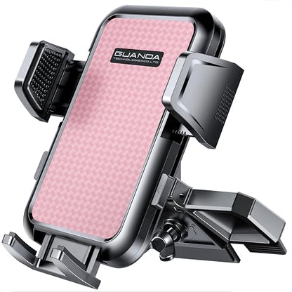 CD Slot Phone Mount, Upgraded Car Phone Holder [Thick Cases Friendly], 360° Adjustable Universal Phone Mount for Car CD Slot Mount for iPhone & Android Cell Phones (Pink) - color: Pink