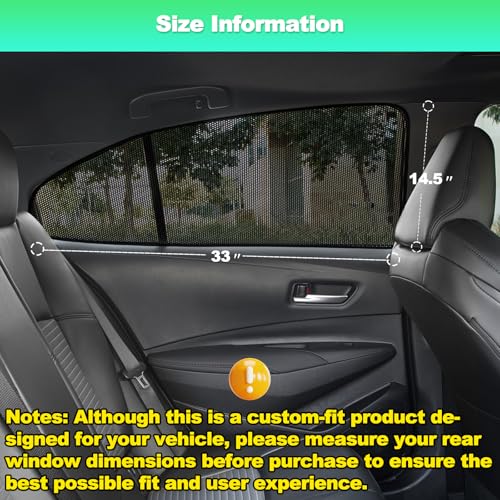 Car Window Shades for 2019-2024 Corolla Sedan (Not Fit Touring/Hatchback/Cross) - Rear Side Sun Shade for Baby, Breathable Mesh Car Privacy Covers, UV Protection & Heat Insulation (2PCS) - size: Corolla(19-24)R-2PCS