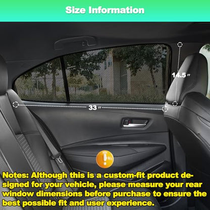 Car Window Shades for 2019-2024 Corolla Sedan (Not Fit Touring/Hatchback/Cross) - Rear Side Sun Shade for Baby, Breathable Mesh Car Privacy Covers, UV Protection & Heat Insulation (2PCS) - size: Corolla(19-24)R-2PCS