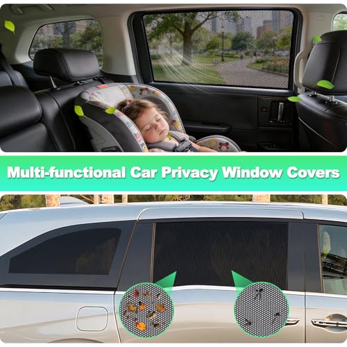 Car Window Shades for 2018-2024 Odyssey, 4PCS Rear Side & Quarter Window Sun Shades, Magnetic Breathable Mesh Privacy Covers, UV Protection & Heat Insulation for Baby, Travel & Camping - size: Odyssey(2018-2024)R-4PCS