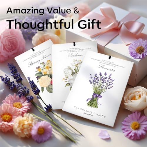 MYARO 12 Packs Scented Sachets for Drawer and Closet, Long-Lasting Potpourri Bags Closet Air Freshener Home Fragrance Sachet 3 Scents Options- Lavender, Bloomy Flower, Gardenia - color: Lavender Gardenia Jasmine