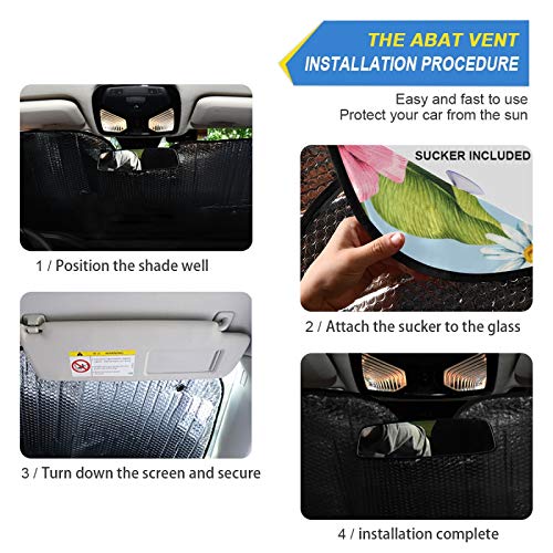 Windshield Sun Shade Sunflower Daisy Foldable Car Window Shade Blocks UV Rays Sun Visor Protector Sunshade - color: Flower 1