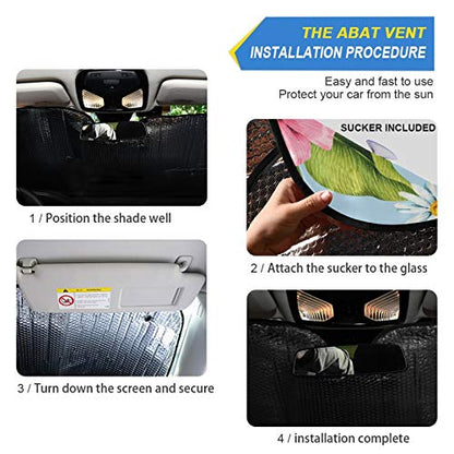 Windshield Sun Shade Sunflower Daisy Foldable Car Window Shade Blocks UV Rays Sun Visor Protector Sunshade - color: Flower 1