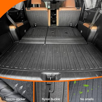 Cargo Liner for 2026 2025 2024 Grand Highlander Accessories, Cargo Mat Seat Backrest 2 in 1 Mat All-Weather TPE Back Seat Protector Trunk Mat for Grand Highlander Accessories