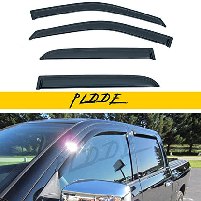 Window Visor Rain Guards Compatible with 2009-2023 Dodge Ram 1500, 2010-2024 Dodge Ram 2500/3500 Crew Cab & Mega Cab Wind Deflector Vent Visors for Trucks Accessories Tape-On 4 Pieces - size: for 2009-2023 Dodge Crew/Mega Cab